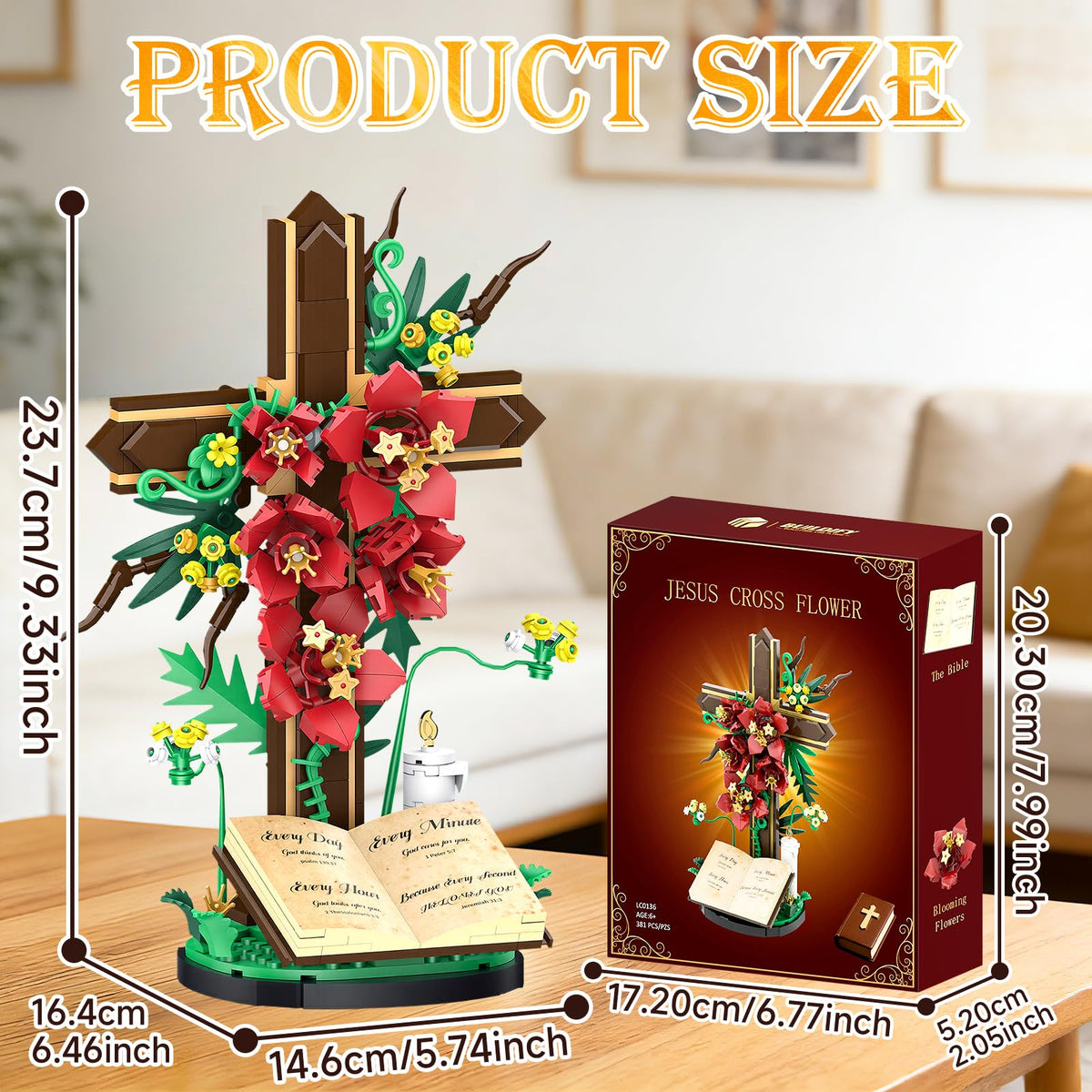 Nubee Jesus Cross detail with open Bible element highlighting meaningful storytelling.