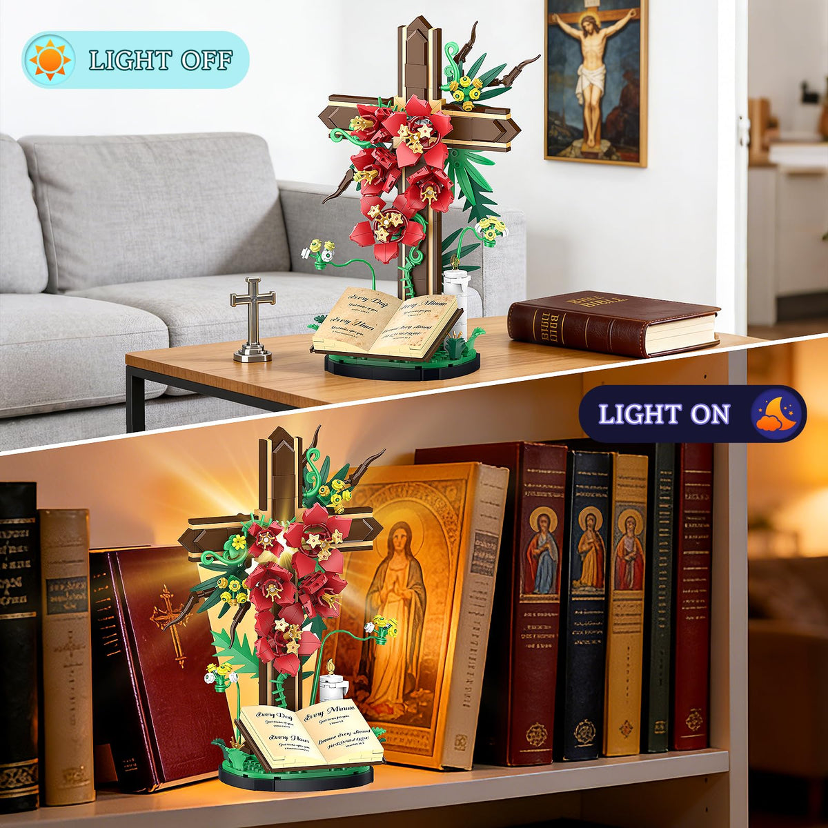 Nubee cross flower display highlighting vibrant colors suitable for display cases.