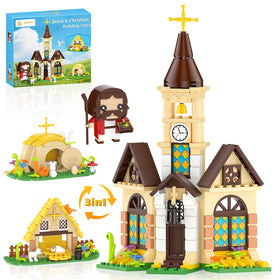 Nubee Nativity 3-in-1 blocks set supports storytelling and decorative display.