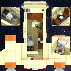 Nubee Spaceballs Eagle 5 interior view shows Barfoots room for miniatures.