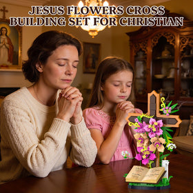 Nubee tabletop cross display ready to showcase on desk or mantel.