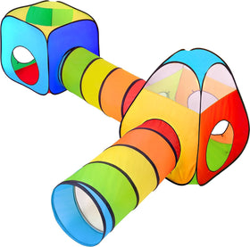 NUBUNI 4 in 1 play tent with crawl tunnel for imaginative play at home