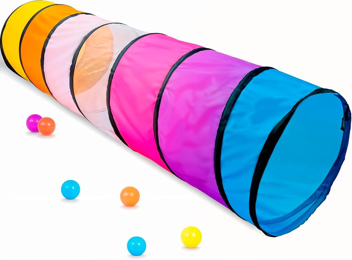 NUBUNI Kids Play Tunnel pink open setup for quick indoor play sessions