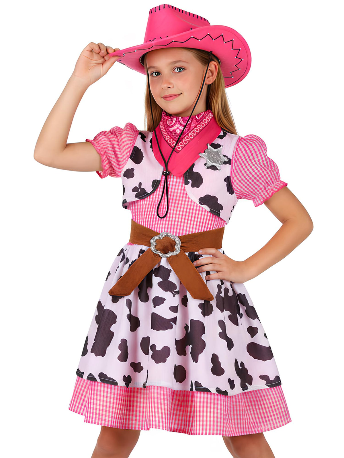 Nuehoryu cowgirl dress zebra pattern for breathable playtime.