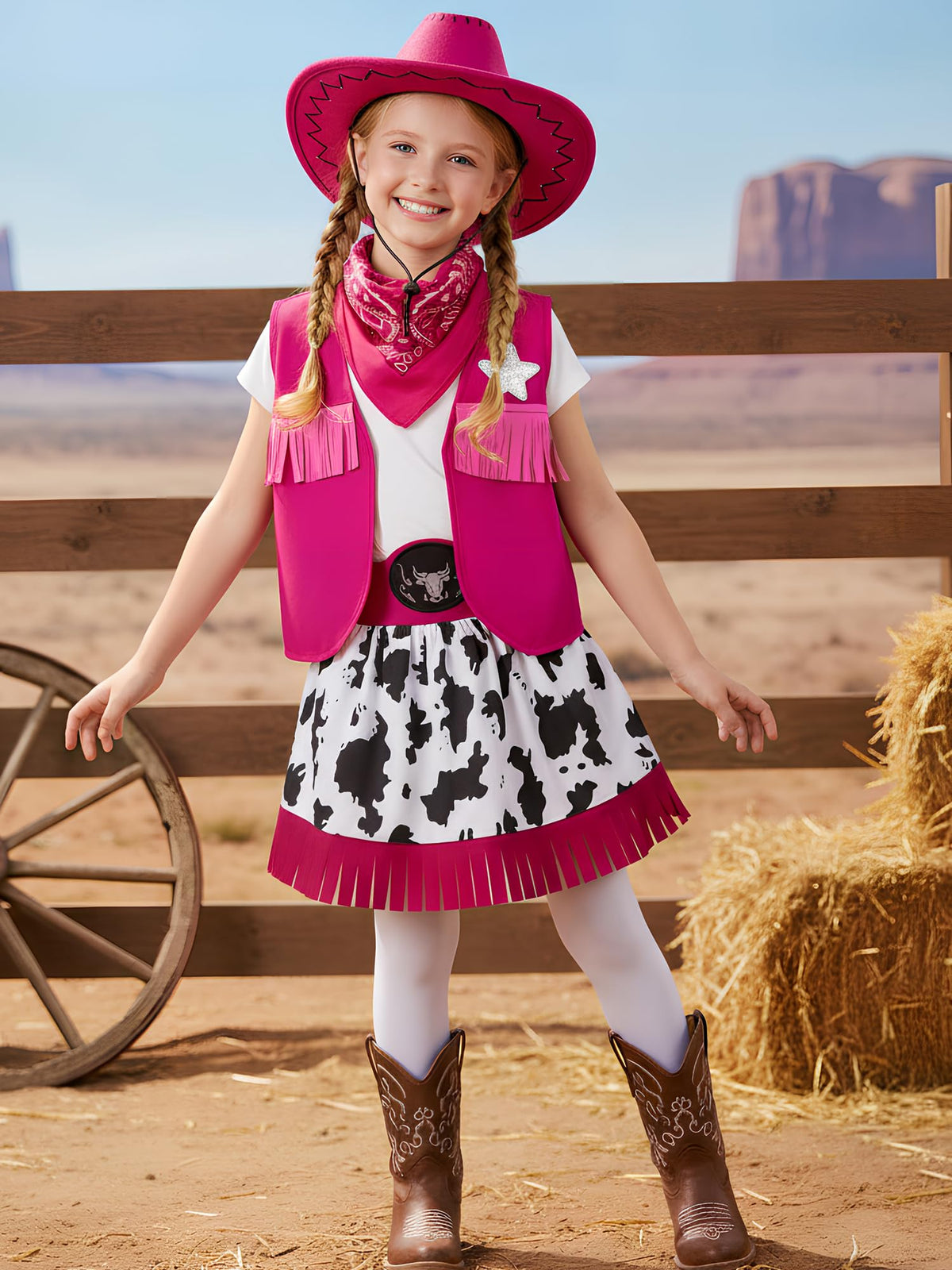 Nuehoryu magenta cowgirl hat with stitching detail