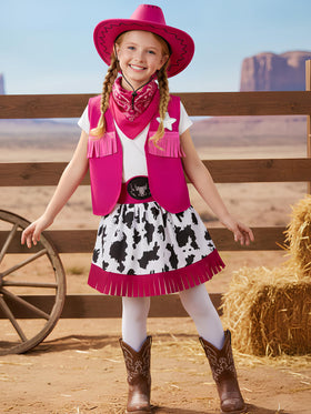 Nuehoryu magenta cowgirl hat with stitching detail