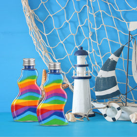 Kids crafting with Nuenen sand art bottles for creative activities
