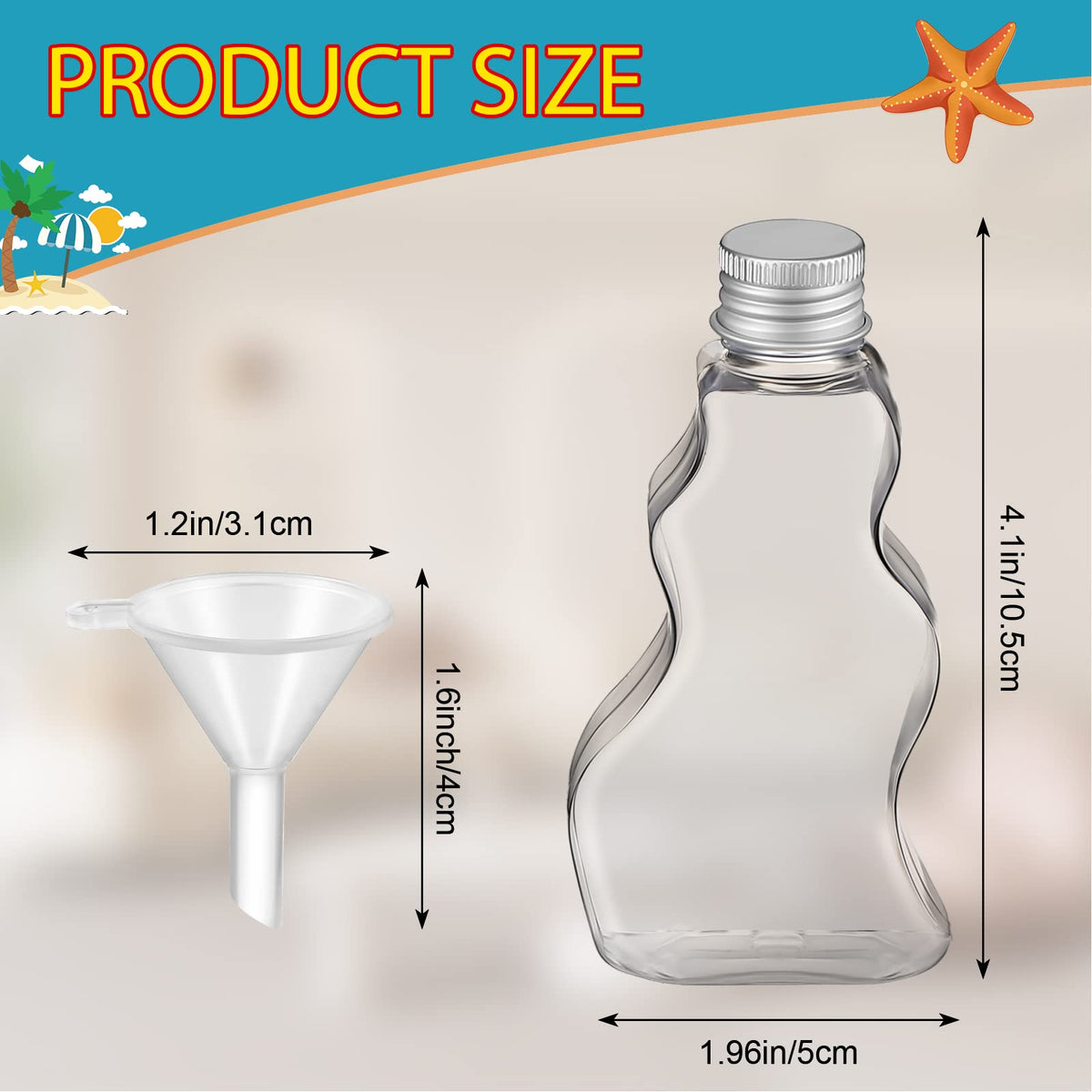 Nuenen sand art bottle with funnels in silver for easy DIY projects
