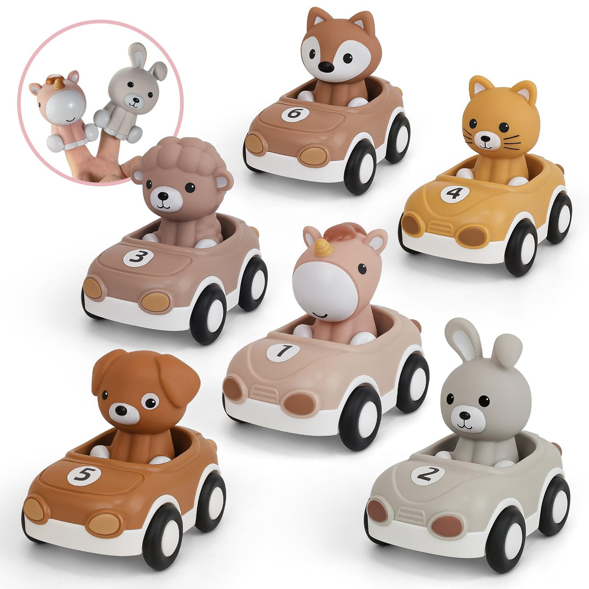 Nueplay toddler cars 6-pack for push-and-go play and exploration.