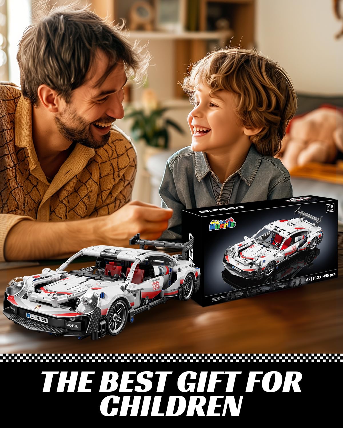 Nueris 1:18 Technic Super Sports Cars pull-back action adds play value