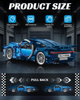 Nueris 1:18 Technic blue front-fender design close-up for realistic aesthetics
