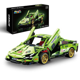 Nueris 1:18 Technic green race car model for display and collection.