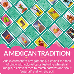 Nuestra Nostalgia Mexican party Loteria setup captures cultural flair with modern design