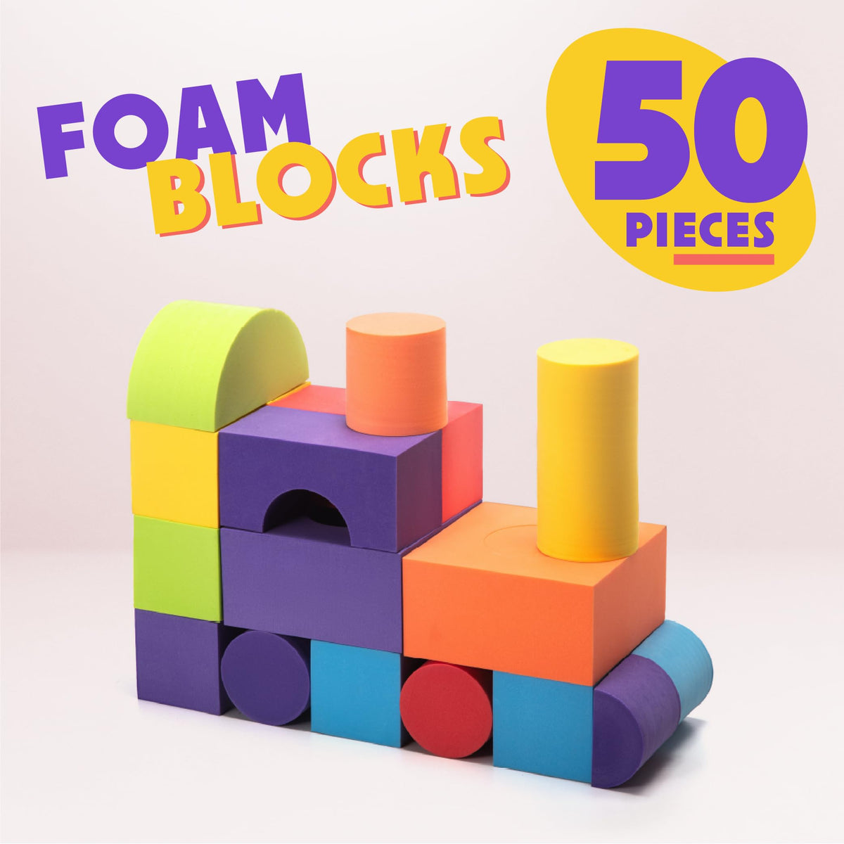 Number 1 in Gadgets Giant Foam Blocks with 6 colors and varied shapes for endless building.