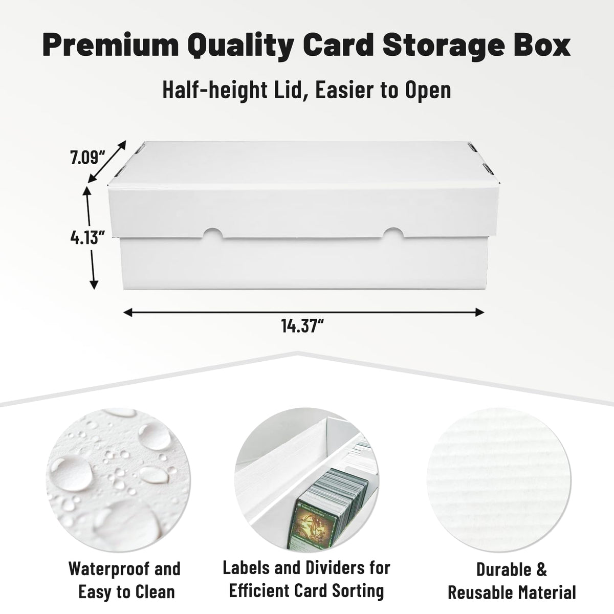 Numina 4-pack 2-row large card storage box with dividers for precise sorting.