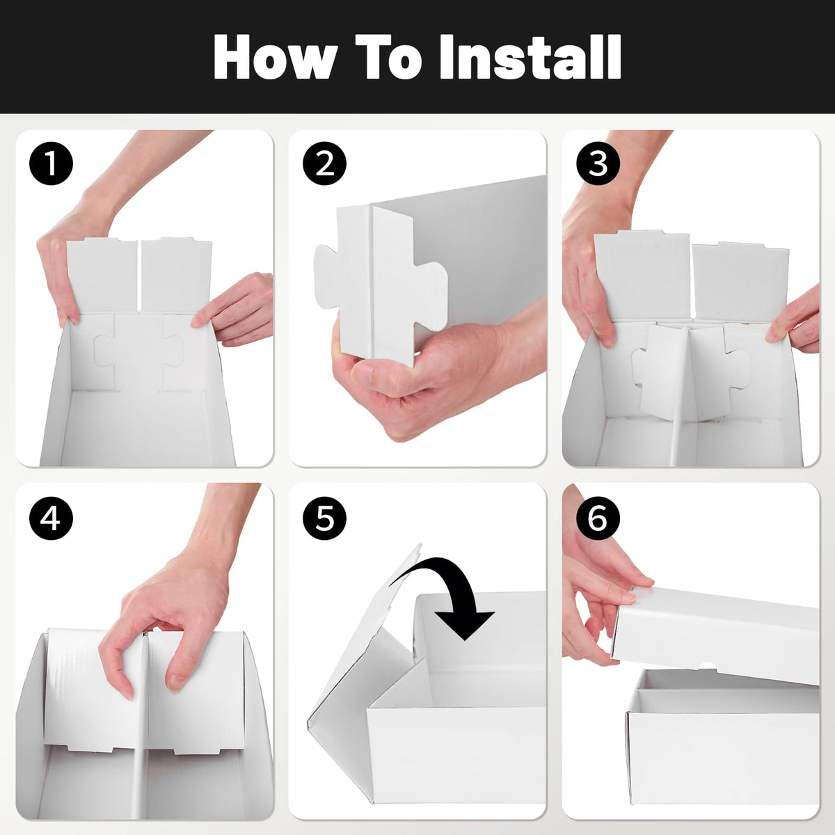 Numina 4-pack 2-row large card storage box on shelf ready for easy retrieval.