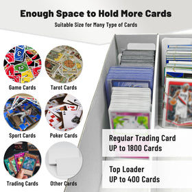 Numina 4-pack 2-row large card storage box open lid showing easy access to cards.
