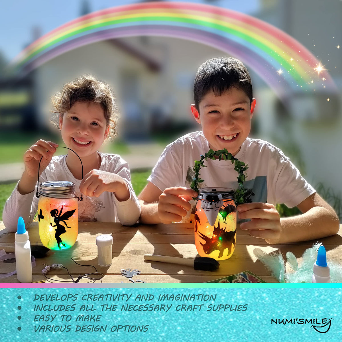 NUMI'SMILE Craft supplies included enable easy, mess-friendly setup