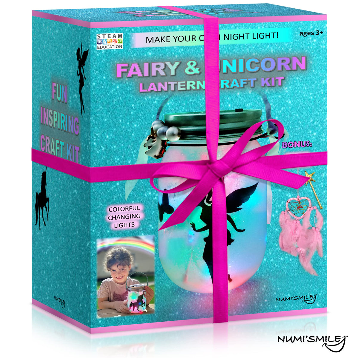 NUMI'SMILE Unicorn Fairy Lantern kit shines as a bedtime decor keepsake.