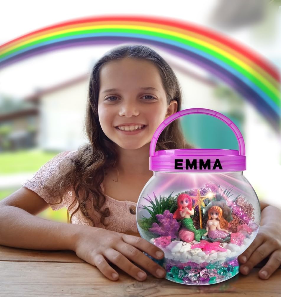 NUMI'SMILE purple lid with LED light illuminating the mermaid scene