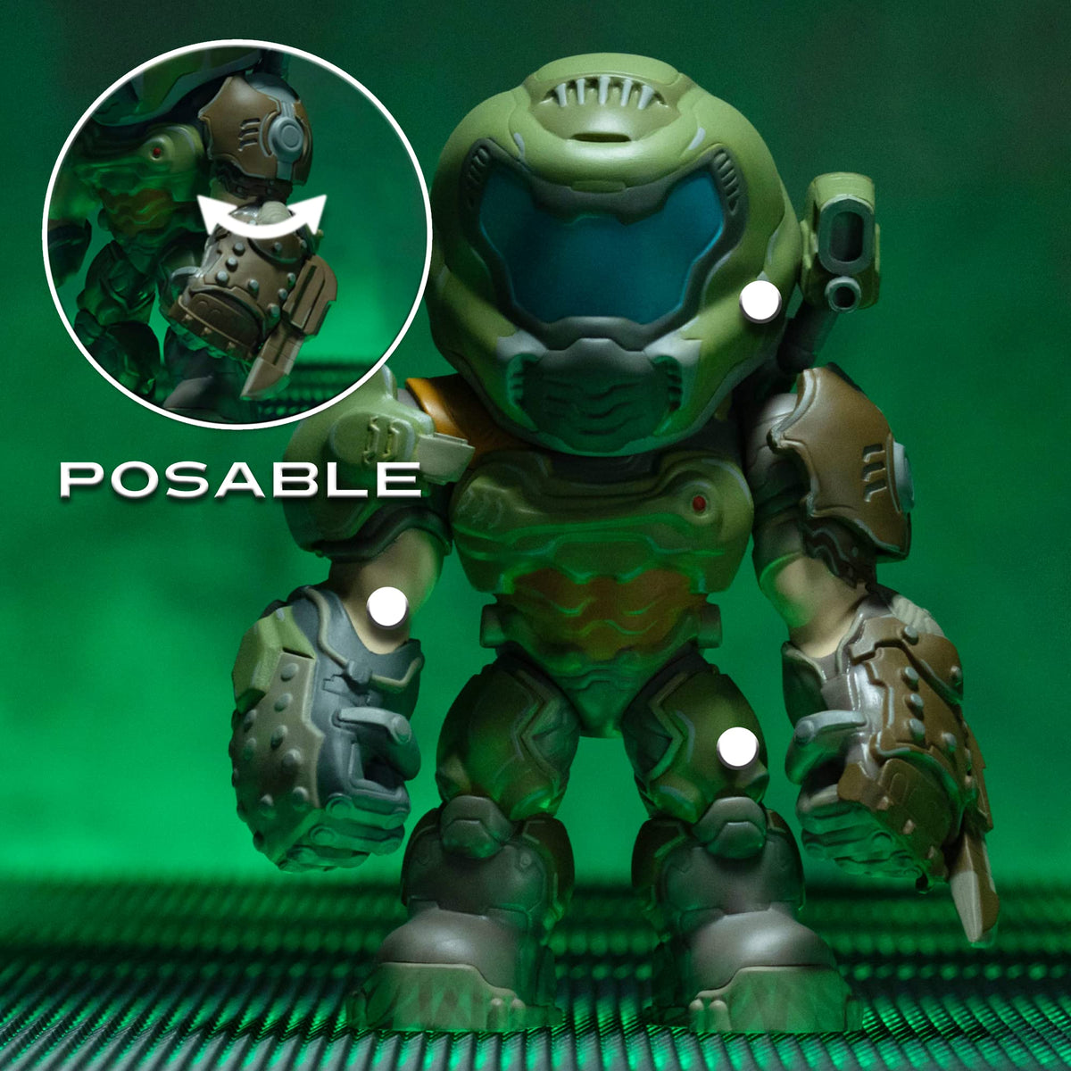 Numskull Doom Slayer packaging display showing original Doom Eternal packaging.