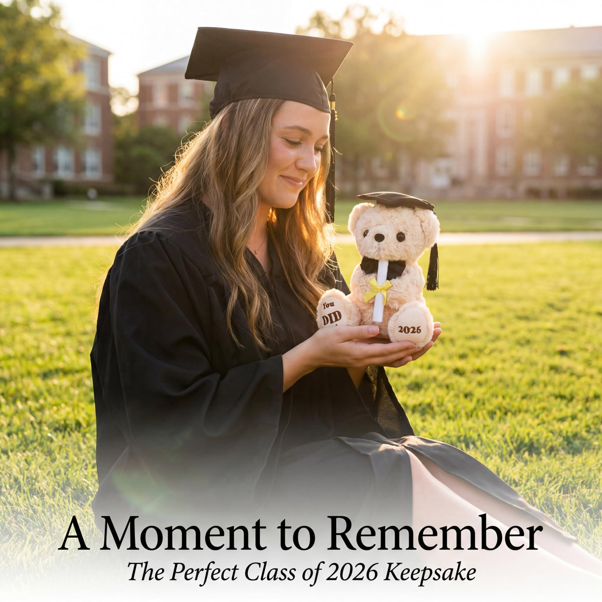 Numyawl 8-inch plush ideal for desk decor or ceremony photo moments.