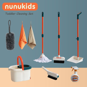 Nunukids toddler cleaning set mop for realistic role-play and coordination.