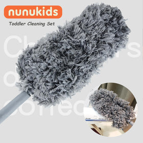 Nunukids toddler cleaning set storage case keeps pieces organized during play.
