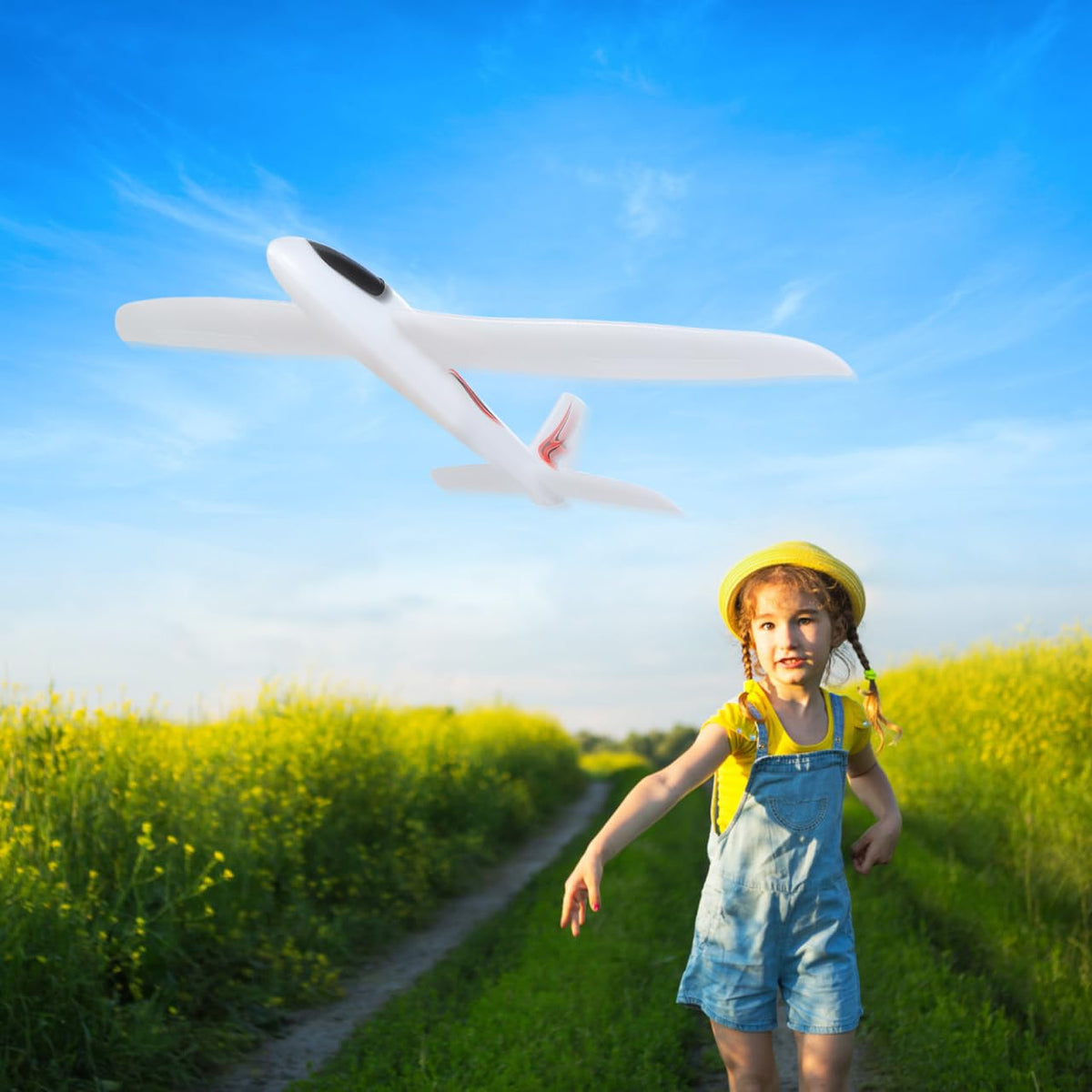 NUOBESTY foam glider plane in-flight circle mode adds playful maneuvers.