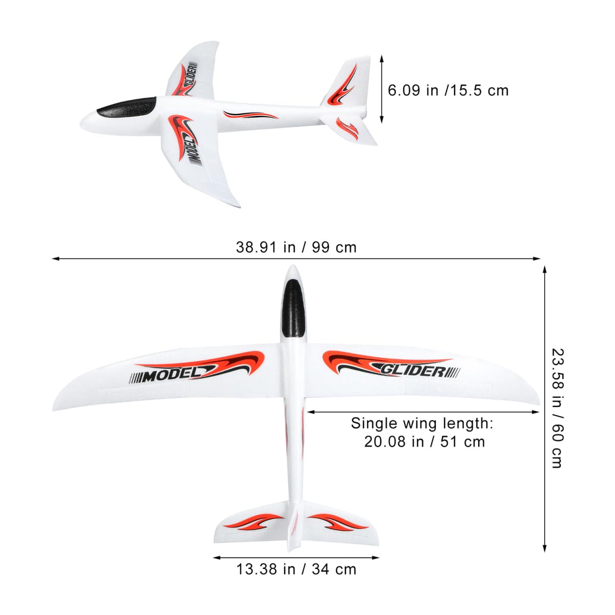 NUOBESTY foam glider plane designed for parks or beaches.