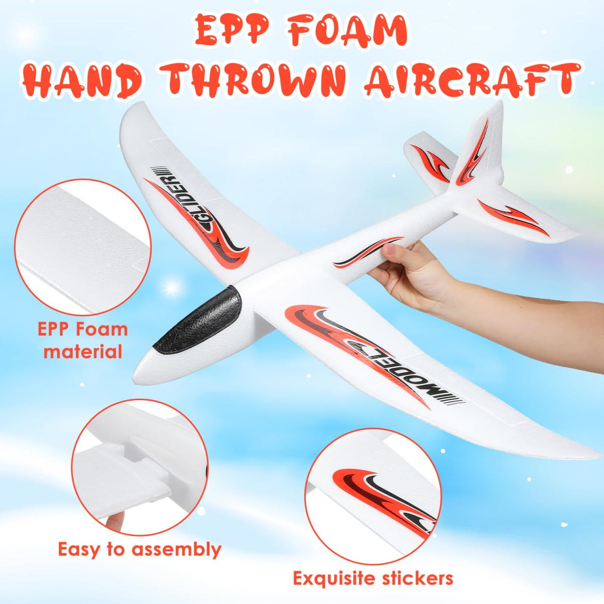 NUOBESTY foam glider plane package content shows 2 planes.