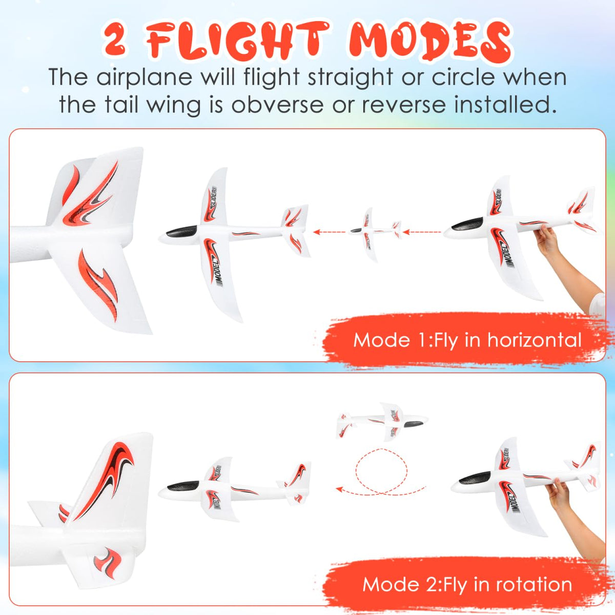 NUOBESTY two-pack foam glider plane for shared outdoor play.
