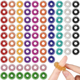 Nuogo acupressure rings 200-pcs pack in colorful hues for stress relief and focus.