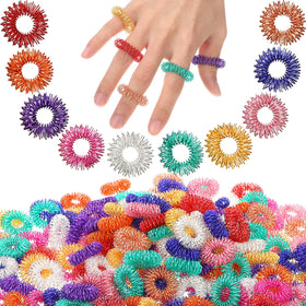 Nuogo acupressure rings closeup with spiked tips for finger massage and stress relief.