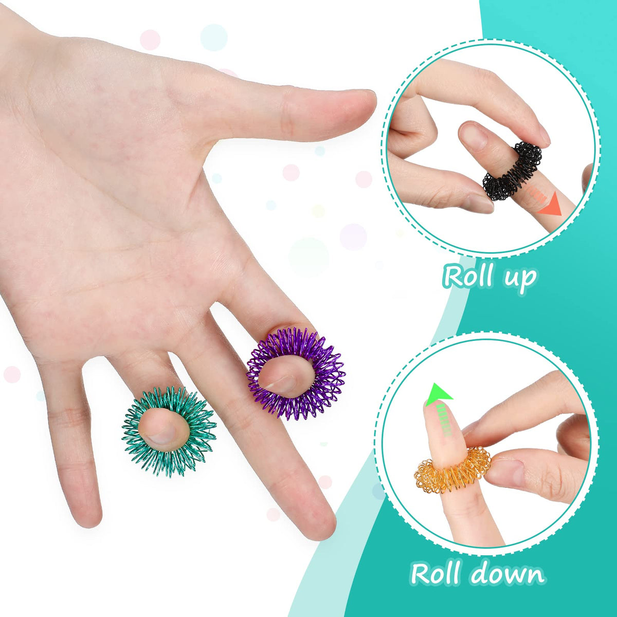 Nuogo 200-pcs pack of acupressure rings compact and ideal for gifting.