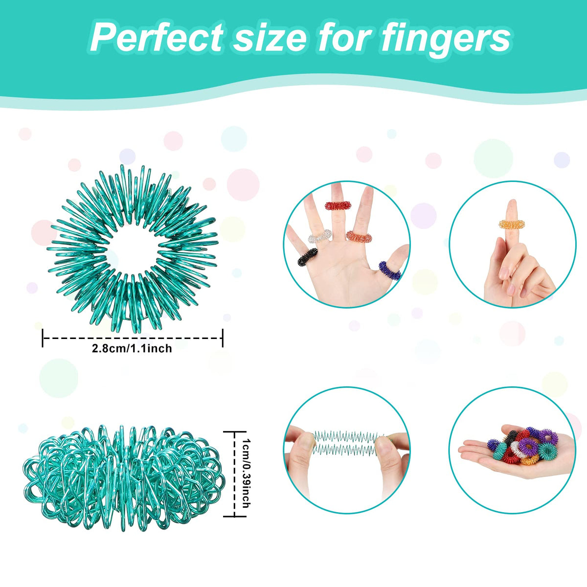 Nuogo stainless steel acupressure rings with anodized coating for durable quality.