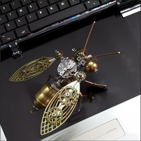NUOSHANZS Bumblebee brass gears close-up highlights intricate gears for steampunk detail.