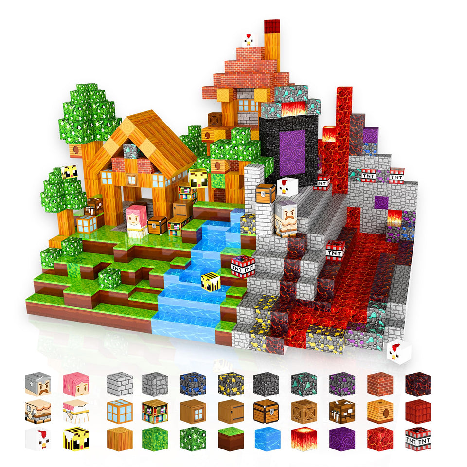 Nurcazo 150pcs magnetic blocks assembly sparks imagination and sturdy construction for kids