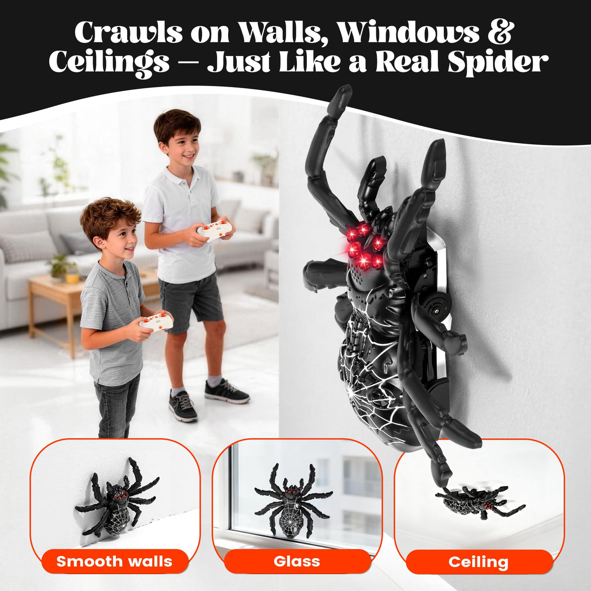 Nurcazo remote control spider remote included for easy play up to 33 feet
