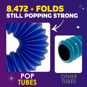 Nutty Toys Pop Tubes - uneven texture and popping sound for soothing focus during quiet time.