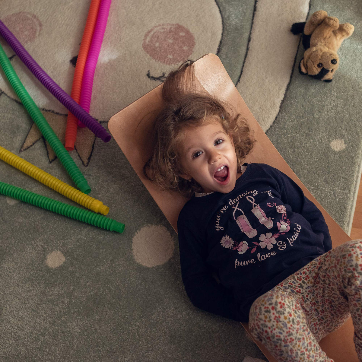 Nutty Toys wooden balance board close-up edges showing safety
