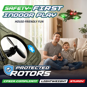 Nutty Toys RC Stunt Airplane remote with beginner-friendly setup