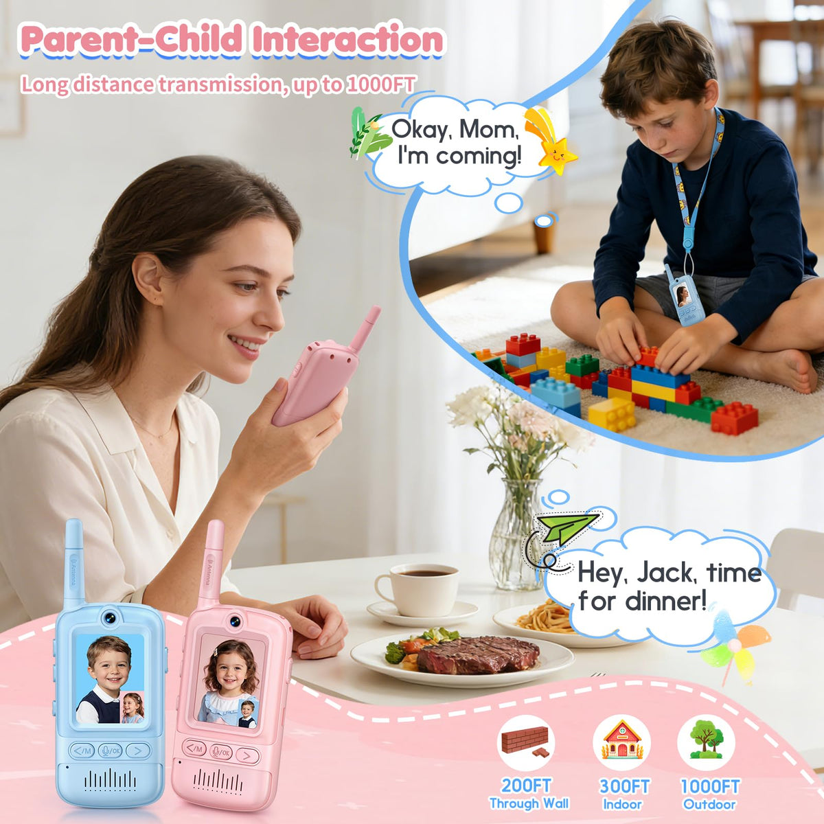 NWKTL rechargeable walkie talkies with USB-C for hours of uninterrupted fun.