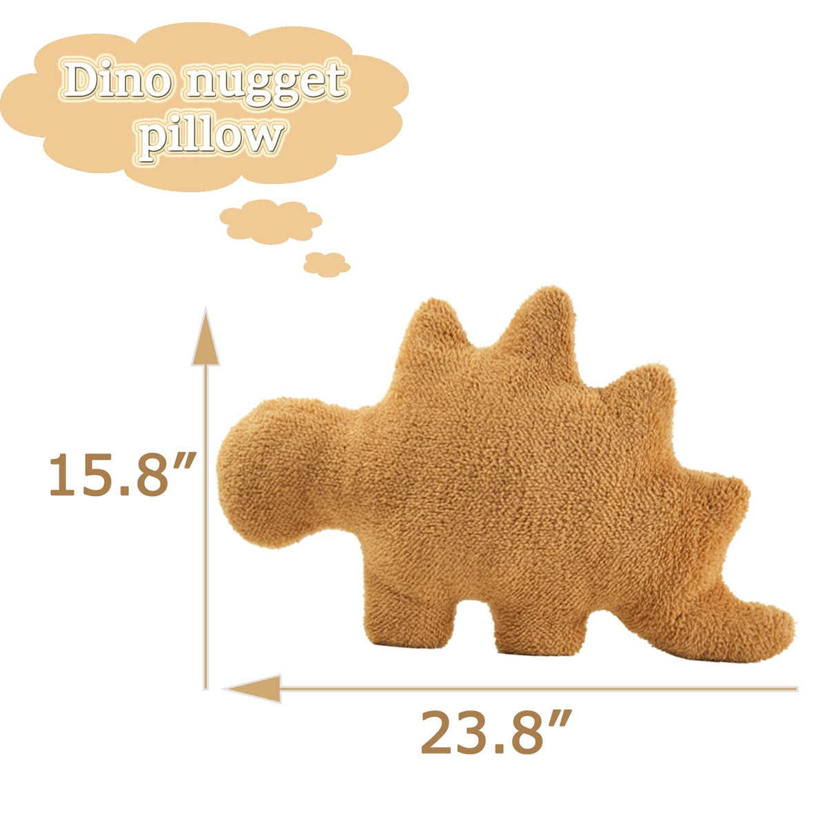 NXCHIZS Dino Nugget Pillow Large side angle, soft texture ideal for couch or bed
