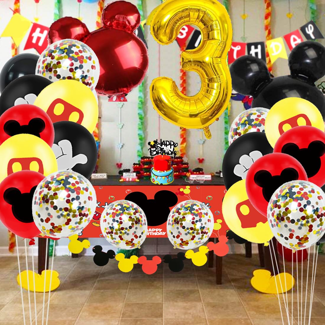 Nyhpar cartoon garland adds cohesive color and festive flair to the celebration.