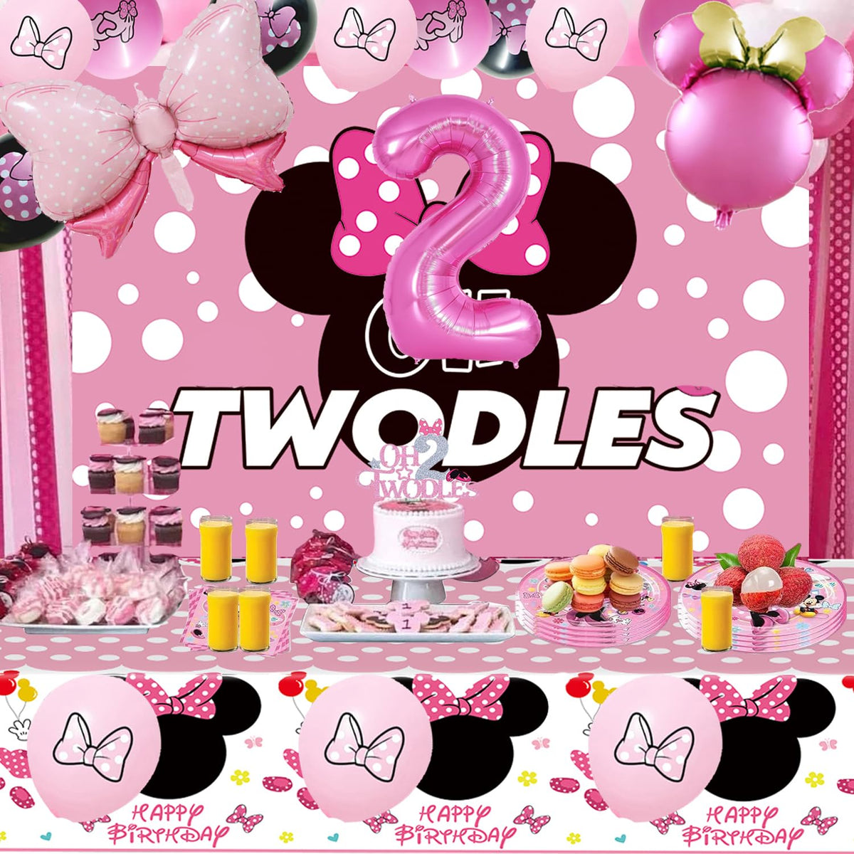 Nyhpar pink bow balloon complements pink bow theme decor