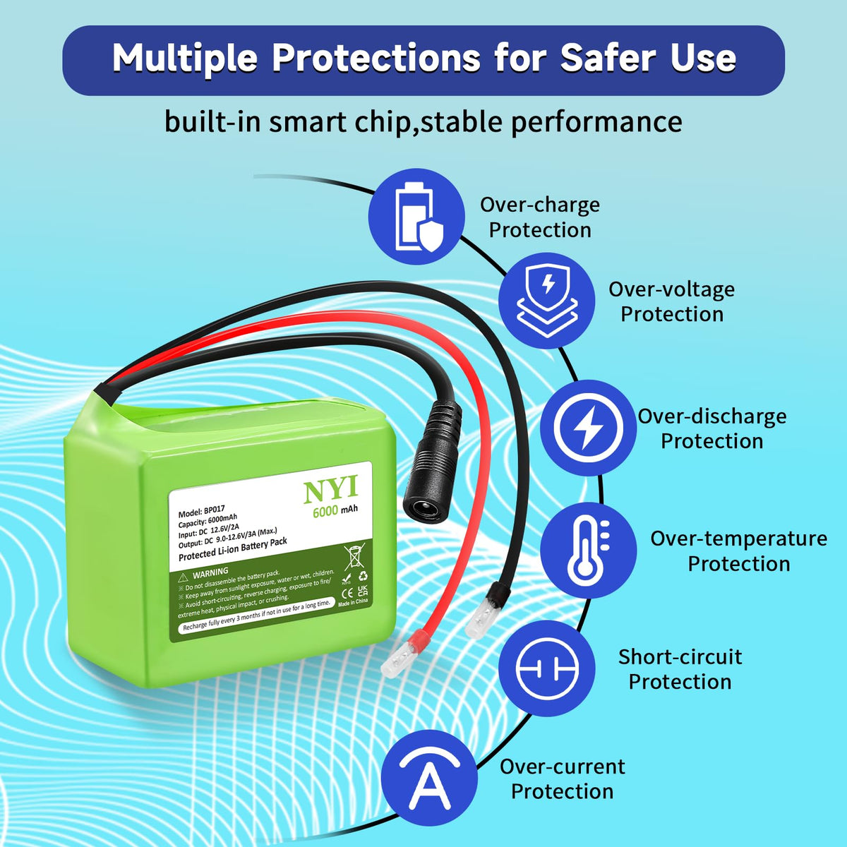 NYI RC car battery pack provides reliable on‑the‑go power.