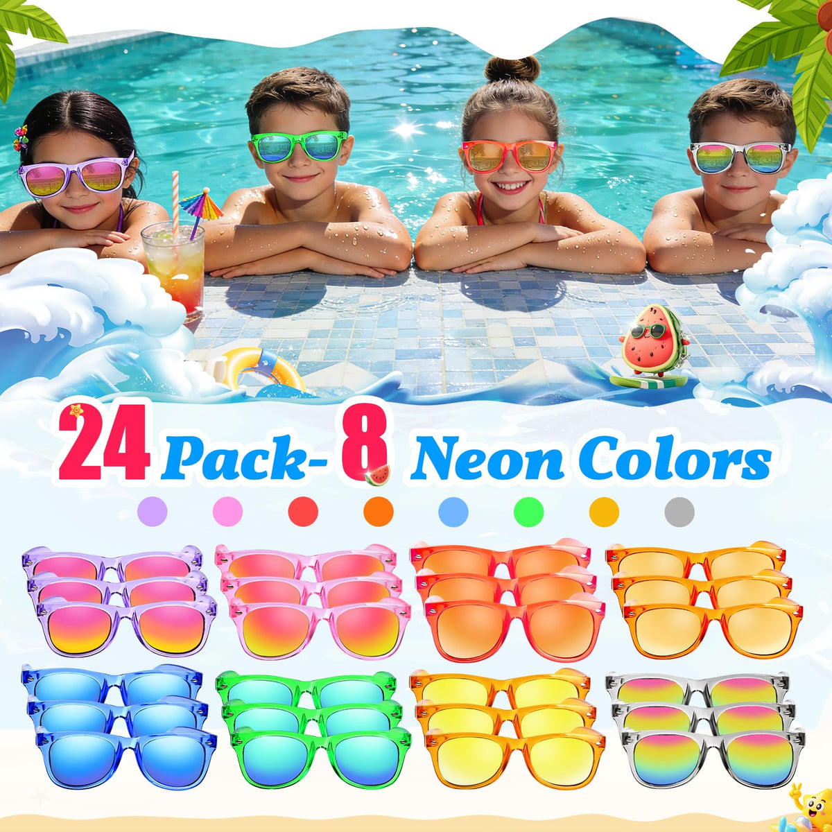 nylytek kids sunglasses bulk pack designed for durability and fun party favors.