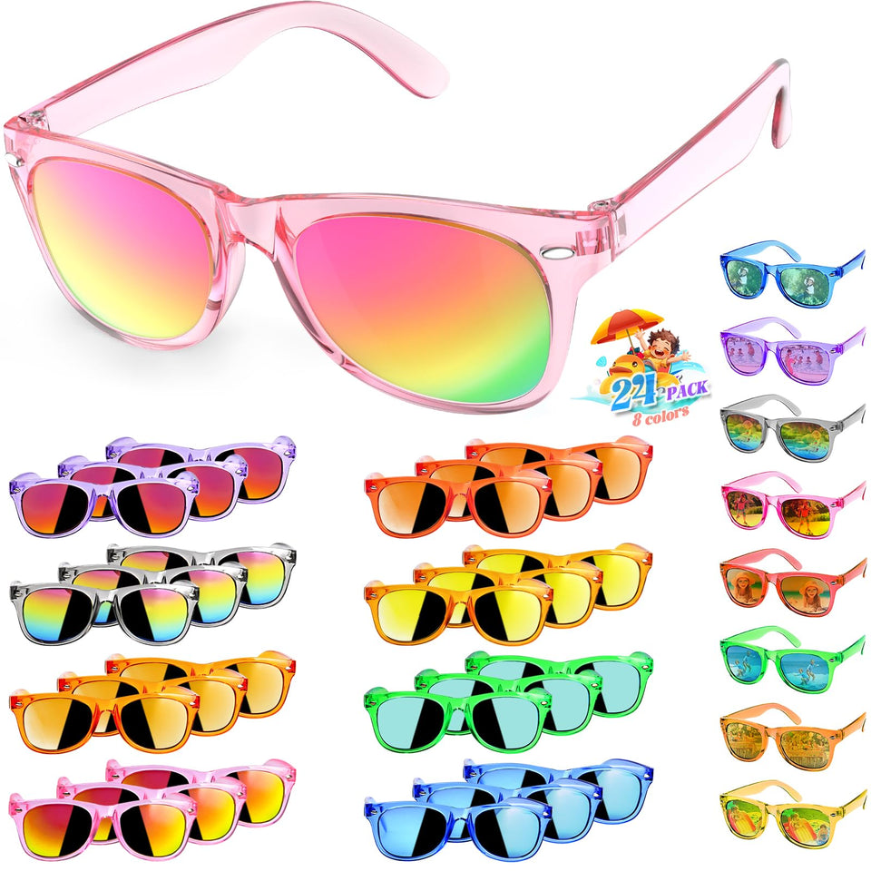 nylytek kids sunglasses with neon colors and UV400 protection for sunny days.