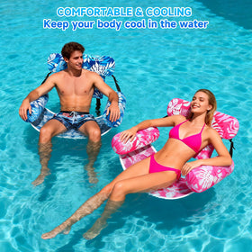 Nyrveua breathable mesh seat stays cool while you float and chat.